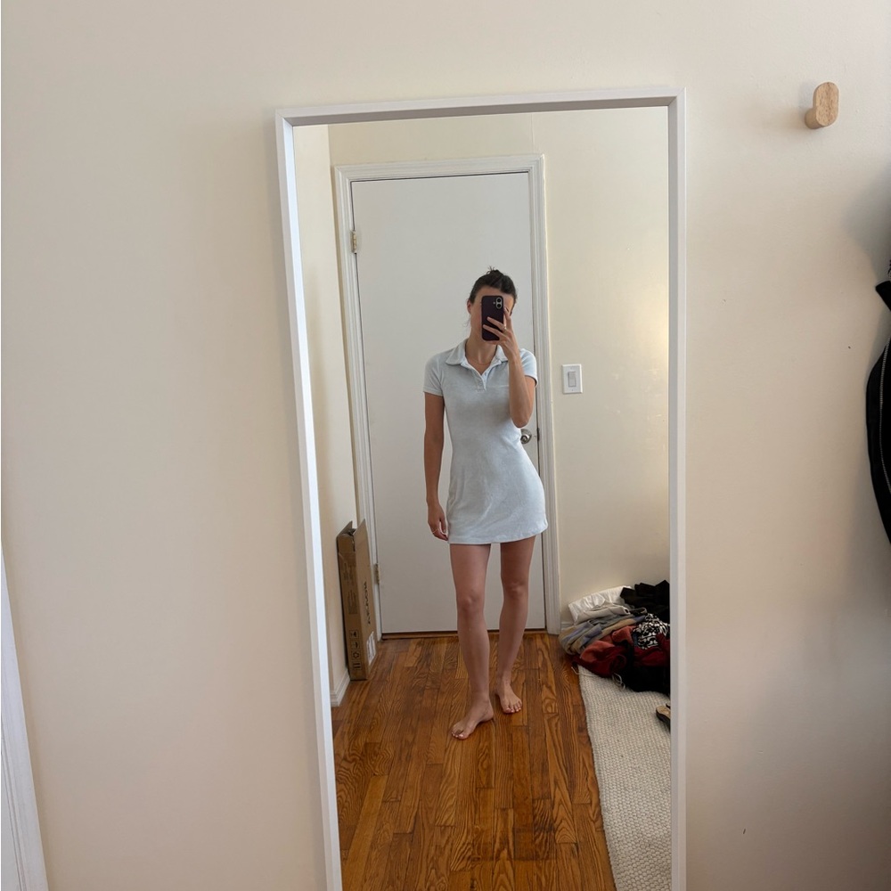 TNA Light Blue Polo Mini Dress